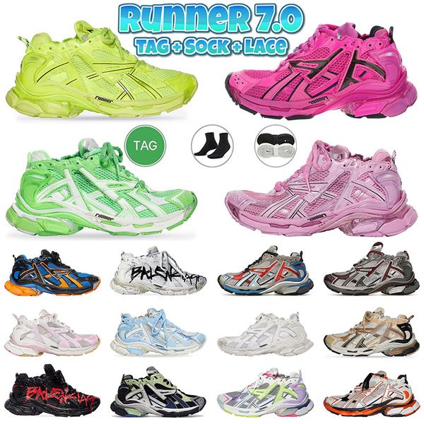 

runner 7.0 casual shoe women men transmit sense graffiti black lime yellow trainers black white pink blue trend jogging hiking 7 designers s