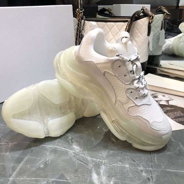 

beige retro luxury sneakers women low men chunck air sole casual sneaker designer triple s shoes, Black