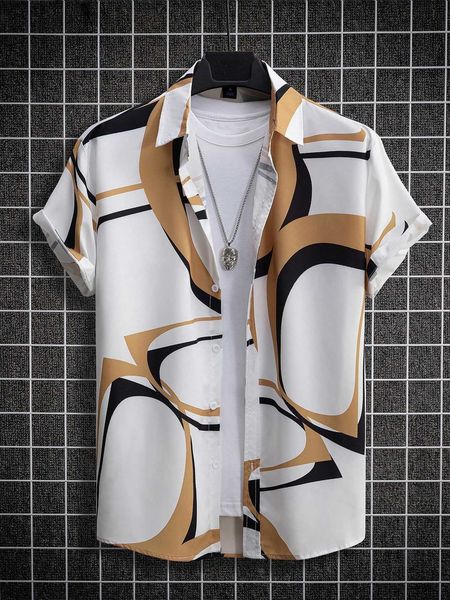 

men's fashion guys random letter shirt without, White;black