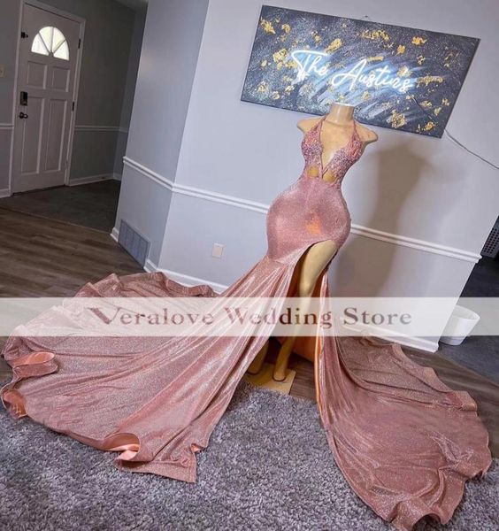 

pink sparkly sequins prom dresses celebrity met gala dress 2022 slit evening party gowns real images6822109, Black