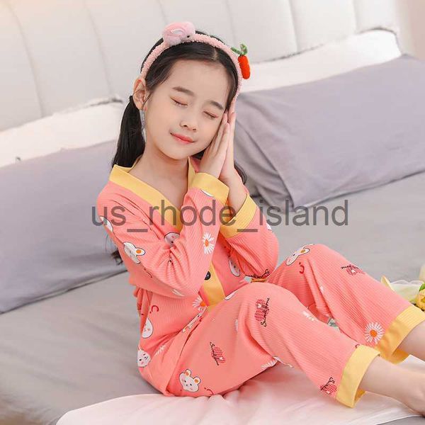

pajamas girls pajamas sets spring autumn long sleeve children's sleepwear set cute v-neck pajamas girls pyjamas sets for kids nightwear, Blue;red