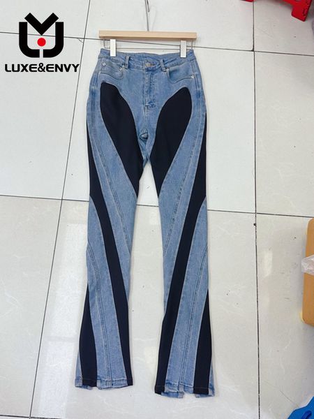 

womens jeans luxe girl denim fit versatile street motorcycle jeans stretch women summer 230720, Blue