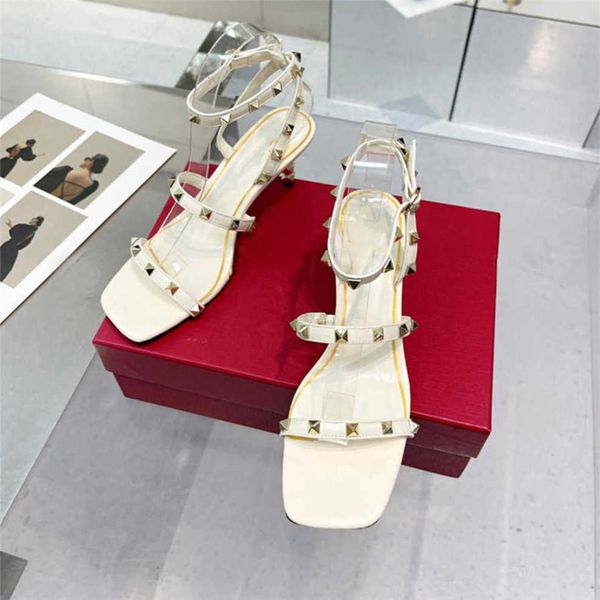 

heels business party valentinolies luxury brand summer dress wedding popular leather high women casual flat sandals slippers 03-05 v6lm, Black