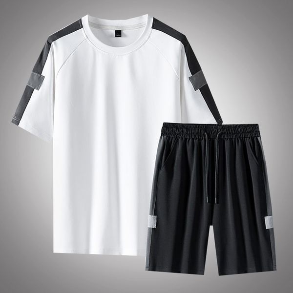 

men s tracksuits men sets outfits summer mens brand t shirts set fashion sportwears streetwears shorts tees male casual suit| 230720, Gray