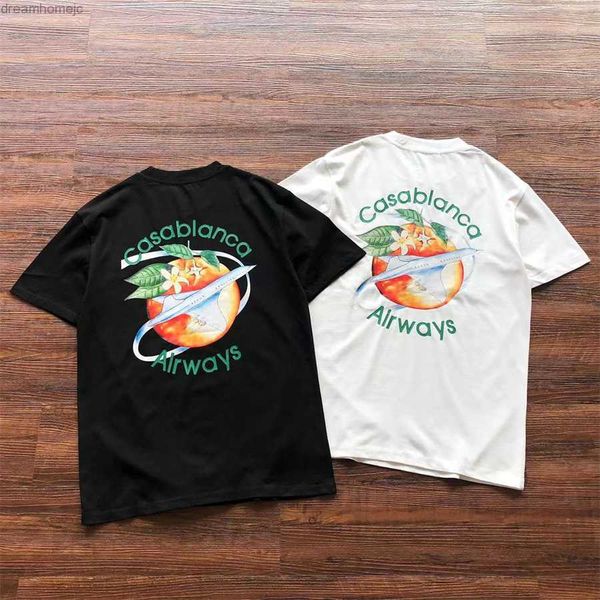 

airplane print casablanca t-shirt men women casa blanca casual tee short sleeve men clothing streetwear, White;black