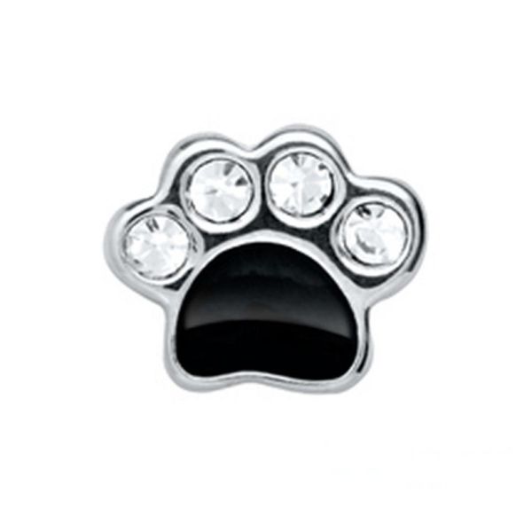 

30pcslot good quality black rhinestone bear paw floating charms for glass living memory lockets3115054, Bronze;silver