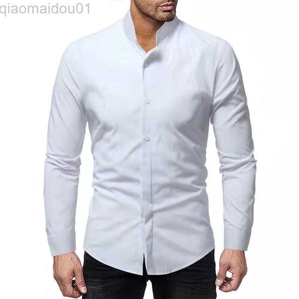 

men's casual shirts 2022 new fashion camisa masculina long sleeve shirt men slim fit design formal casual brand male dress soild shirt, White;black