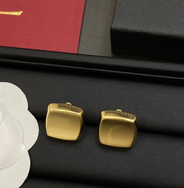 

classic 18k gold plated square earrings luxury designer studs earrings eardrop for women lovers gift wedding engagement party jewelry, Golden;silver