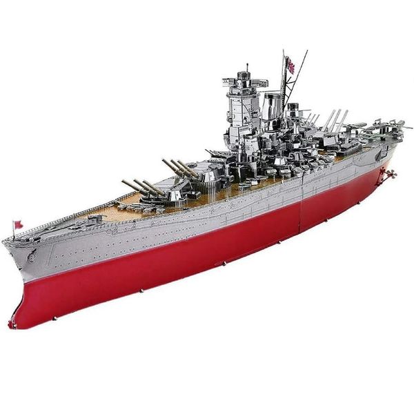 

piececool 3d metal puzzle yamato battleship military watercraft model craft collection brain teaser stress relief toys handmade entertainmen