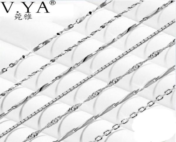 

whole whole 100 real pure chain 925 sterling silver necklace waterwave box blade for women fine jewelry8750943