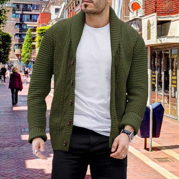 

men's jackets autumn winter knitted cardigan male 2021 casual fashion buttons cardigan men coat streetwear home men's sweater l230, Black;brown