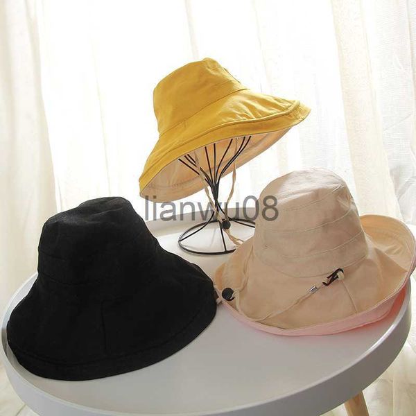 

caps hats h7411 children doublesided fisherman cap spring summer kids sun protection travel bucket hat boys girls sunshade sunscreen caps x0, Yellow
