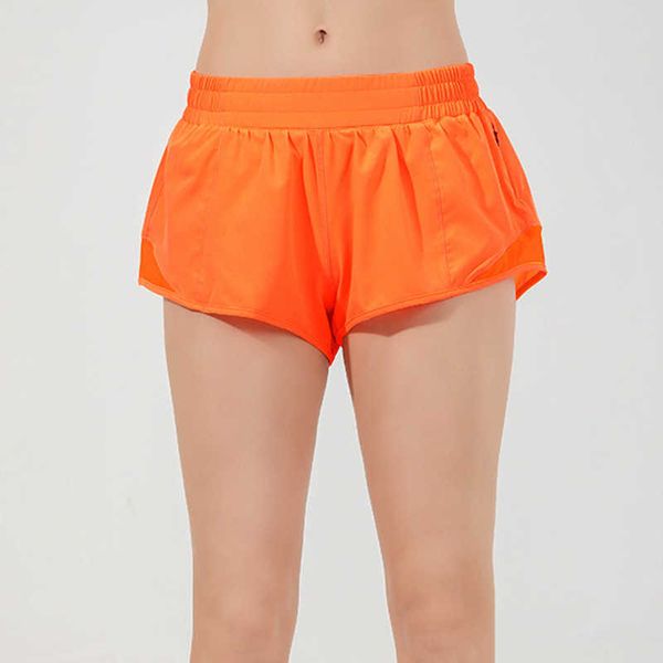 

yoga summer sport lulu y women low-rise 2.5"* lining workout running sports side zipper pocket breathable short lemon exercise athletic