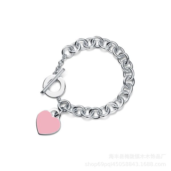 

original tiffay style enamel red love blue bracelet ot buckle 8nps, Black