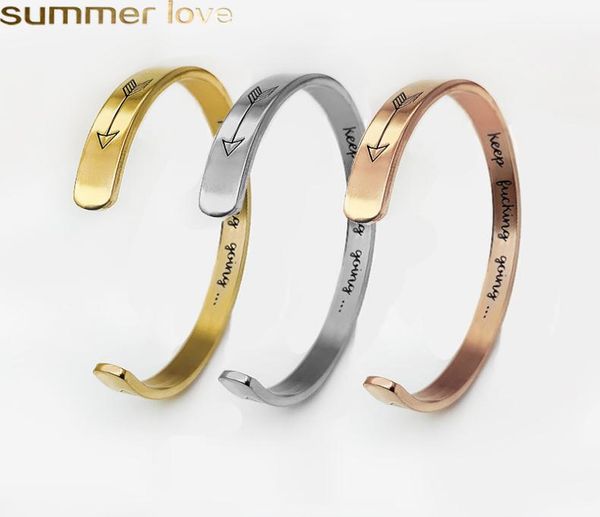 

3 color personalised gifts engrave cuff bracelet bangles love arrow for lovers women men stainless steel open bracelets bangles 5254947, Black