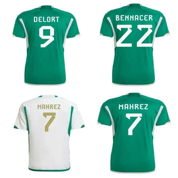 

22 23 algerie soccer jerseys 2023 2024 fans player version mahrez brahimi bennacer algeria special jersey men kids maillot de football, Black;yellow