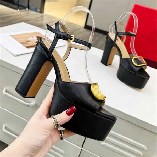 

heels brand wedding valentinolies women sandals luxury es business dress shoe party leather high summer popular casual flat imjd, Black