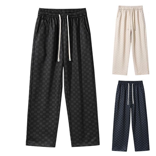 

mens pants casual sports pants summer and autumn jogger pocket loose straight wide leg high street harajuku 230720, Black