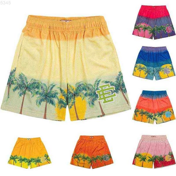 

y636 rj2b eric emanuel ee basic shorts men's fashion coconut tree print beach men summer street casual workout short homme ni2v, White;black