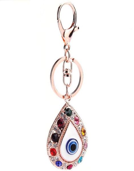 

4pcslot turkey blue eye key chain for women handbag decoration keychain for woman girls rhinestone key ring jewelry accessories4496318, Slivery;golden