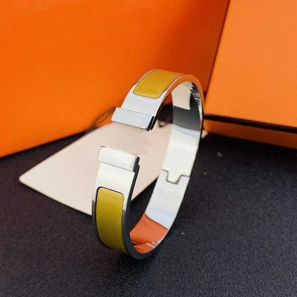 

aher mas designer luxury brand enamel bracelet designer brand bangle women h letter bangle enamel bracelets accessories party wedding valent, Black