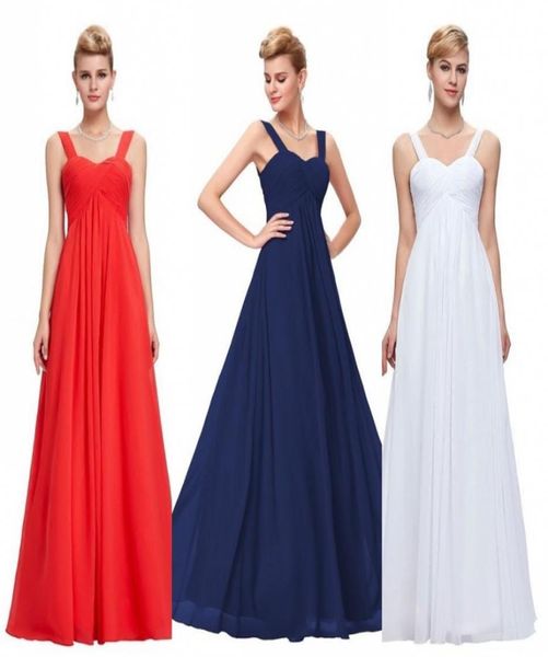 

plus size red chiffon evening dresses v neck thin straps white prom party gowns spaghetti straps mother of the bride dress8343709, Black;red
