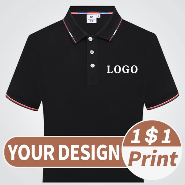 

men's polos golf men's t-shirt customized polo printed text pattern summer breathable short sleeve embroidery customized icon shir, White;black