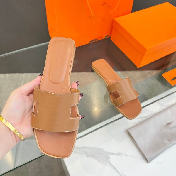 

women men leather her slipper h sandal designer slides causal non-slip slides summer flip flops outdoor flower gnvbn, Black