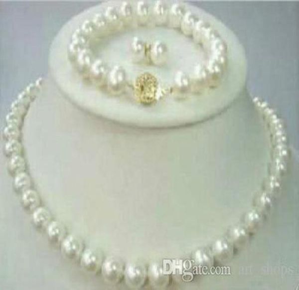 

89mm natural akoya cultured pearl 14k gp necklace bracelet earrings set7061474, Black