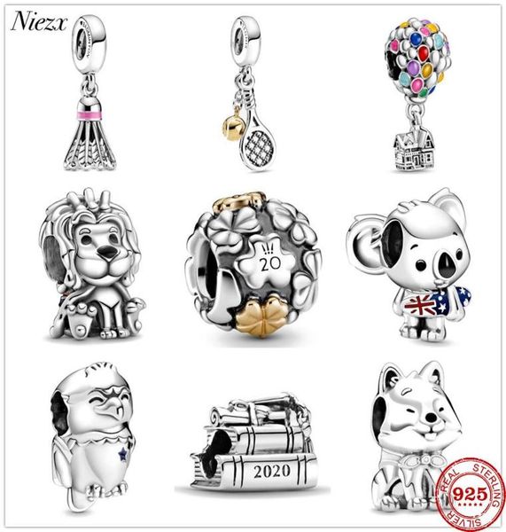 

fit original charms bracelet 925 sterling silver lion koala eagle dog badminton charm bead diy jewelry making berloque1850387, Blue;slivery