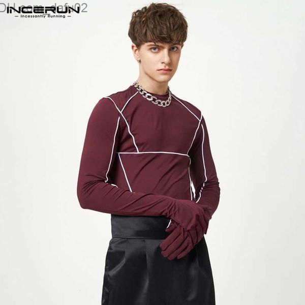

men's sweaters men's t-shirt patch work o-neck long sleeve gloves street clothing fitness casual t-shirt fashion casual camisetas, White;black