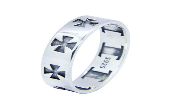 

size 610 lady girls 925 sterling silver ring jewelry s925 punk style cycle cross ring331t2270533
