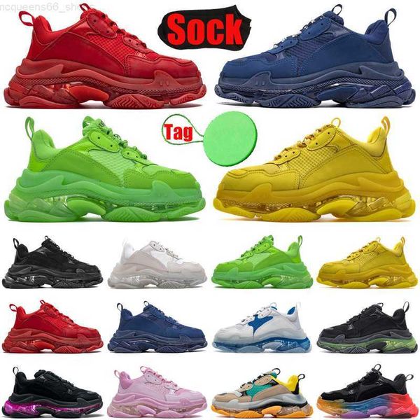 

designer shoes triple s clear sole for men women casual platform sneakers black white mens trainers shoe luxury plate-forme discount