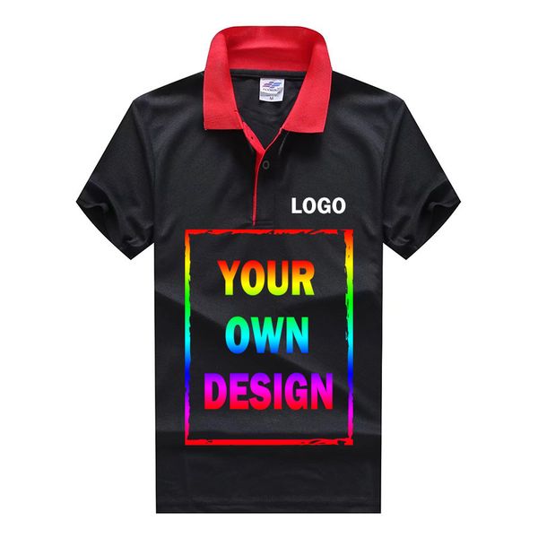 

men's polos customdesign shirt diy personalized men's and women's short sleeve polo shirt work advertisingteam commemorative, White;black