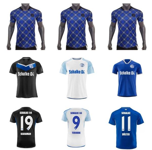 

23 24 schalke 04 third soccer jerseys 2023 2024 ouwejan palsson lode latza terodde zalazar bulter lee flick pieringer drexler thiaw matricia, Black;yellow