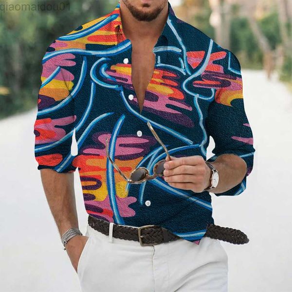 

men's casual shirts mens shirts leisure long sleeve muscle ol party printed shirt slim fit blouse breathable vintage business l230721, White;black
