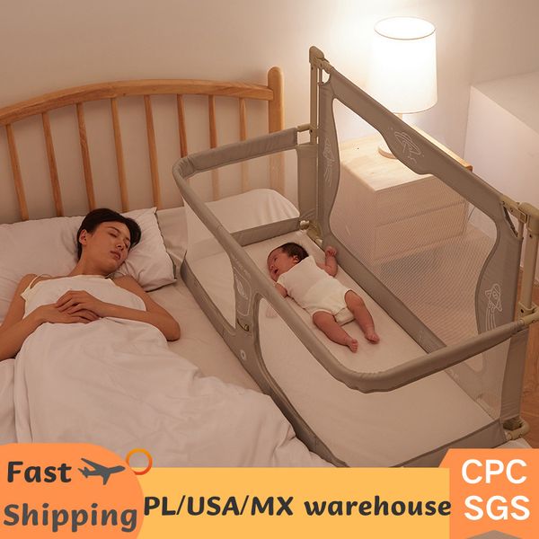 

baby cribs simple and lightweight baby cot dual-use comfortable toddler baby bed within bed safety protection easy to install bedside crib 2