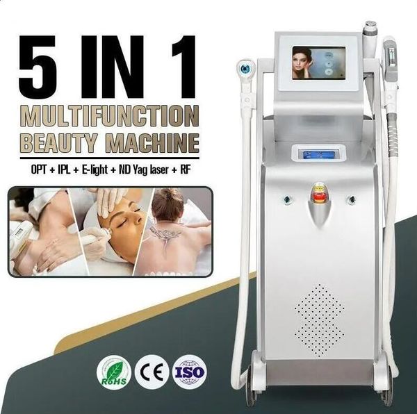 

powerful 5 in 1 ipl laser hair removal nd yag laser 1064 rf skin tighten e-light permanent opt skin rejuvenation acne pigment wrinkle vascul