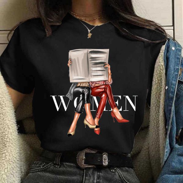 

fashion women print t shirt women new black t shirt female, White