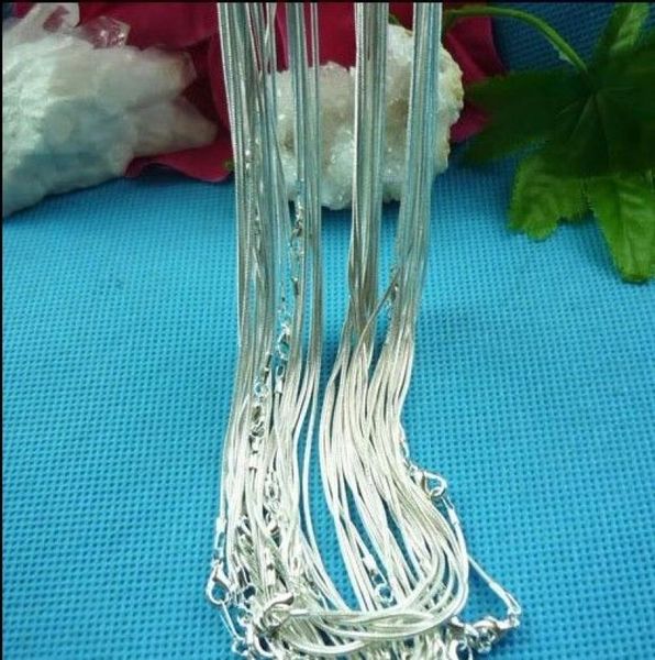 

wholesale 925 silver chains necklace chain necklaces 2mm 16"-24" 10pcs /lot1307543