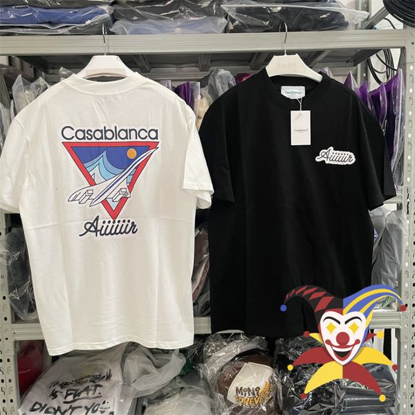 

mens tshirts casablanca tshirt super large aircraft print oneck short sleeve 230720, White;black