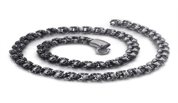 

ancient silver skeleton stainless steel chains bracelets punk men039s personality hip hop rock necklaces bangle jewelry7441776