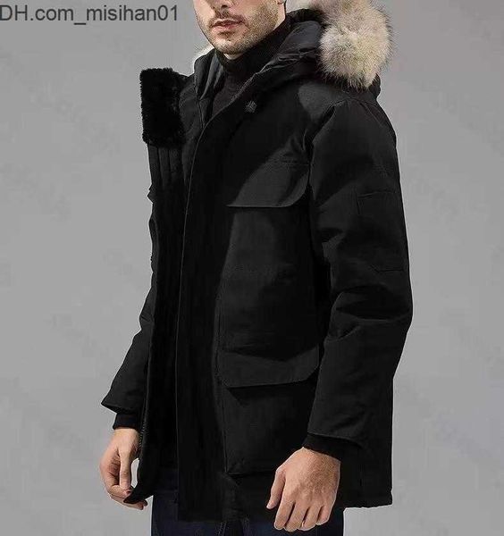 

men's jackets 2023 men winter down jackets parkas jassen chaquetas outerwear wolf fur hoodeds manteaus wyndhams jacket coat letters z23, Black;brown