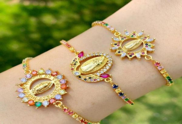 

virgin mary bracelets for women crystal bracelets pendant gold christian jewelry virgen de guadalupe gc1045443047, Golden;silver