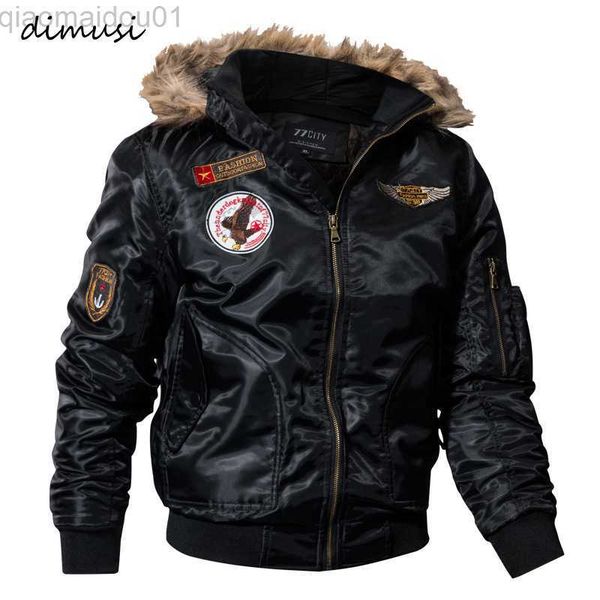 

men's jackets dimusi mens winter jacket coats thick thermal cotton parka jacket men faux fur warm hoodies tactical jackets parks homme, Black;brown