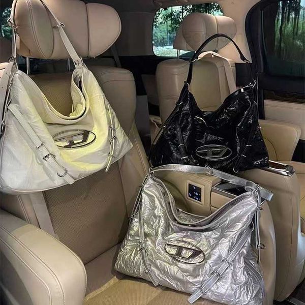 

designer diesels d bag silver crossbody big women's large capacity sweet cool girl style locomotive one shoulder underarm tote avk8