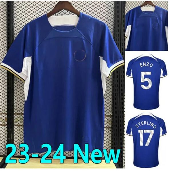 

23 24 sterling cfc soccer jerseys 2023 2024 joao felix enzo fernandez t.silva james ziyech mudryk pulisic football shirt men kids set unifor, Black;yellow