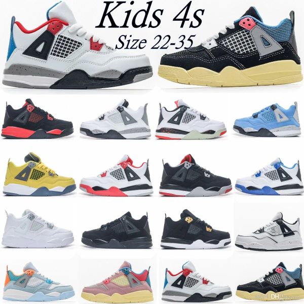 

toddlers jumpman 4s 4 kids basketball shoes black cat toddler td red chicag boys girls military pour enfants athletic outdoor sneakers size