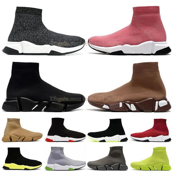 

authentic sock shoes mens womens designer shoe slip on white cloud vintge beige volt green light blue brown volt green fire red fead pink wo, Black