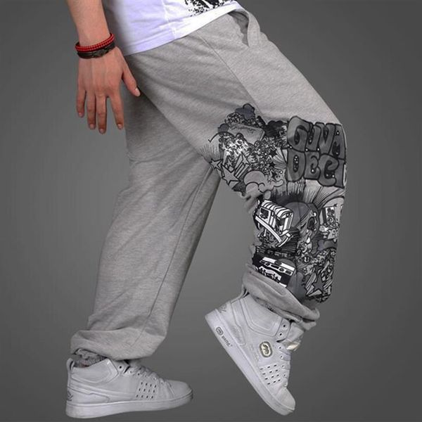 

new mens clothing thickness hiphop loose movement sweat pants leisure trousers rhino who pants size m3xl221t, Black